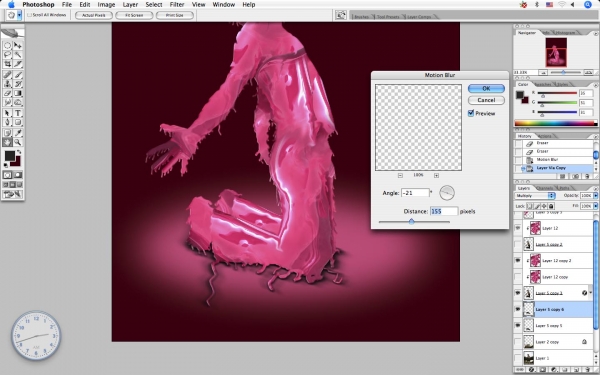 Creation of burned men: Step 22